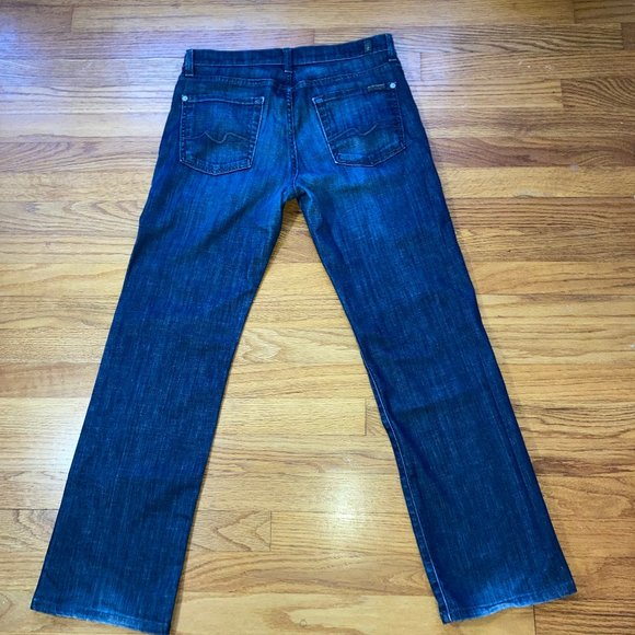 7 for All Mankind Men's 'Standard' Button-Fly Straight Jeans Med/dark, 29x 28" - Picture 12 of 14